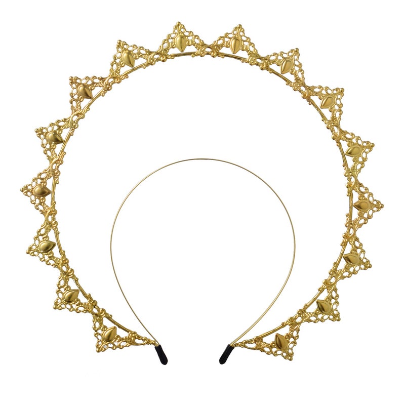 BLESSUME Halo Crown Mary Goddess Headband Women's Halloween Costume Goddess Headpiece (Style 7) - Image 1